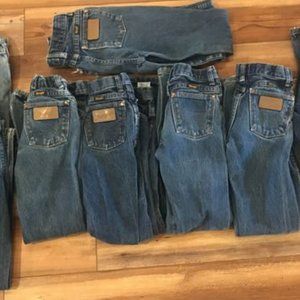 5 pair BOYS 12 SLIM Wrangler Cowboy Cut Jeans